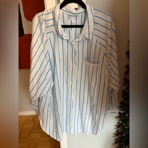 Aerie Woman’s Casual Blue and White Striped Tunic size XL